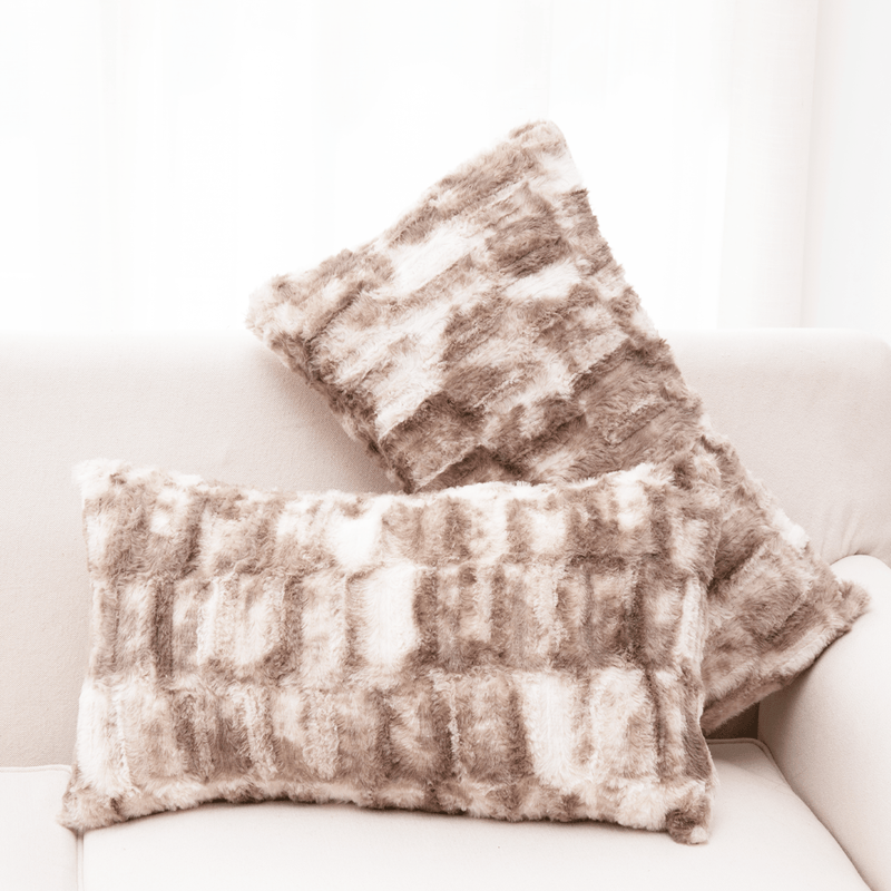 Cheer Collection Faux Fur Throw Pillows - Set of 2 Decorative