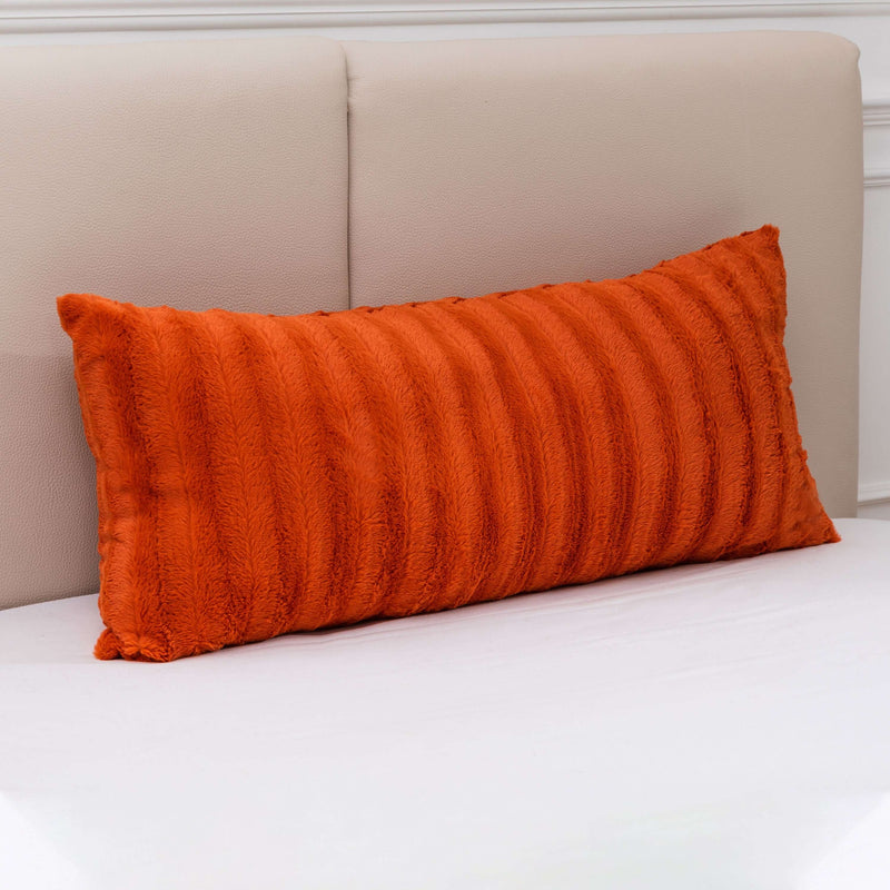 Channel Rust Orange Faux Fur Throw Pillow with Feather-Down Insert 18 +  Reviews