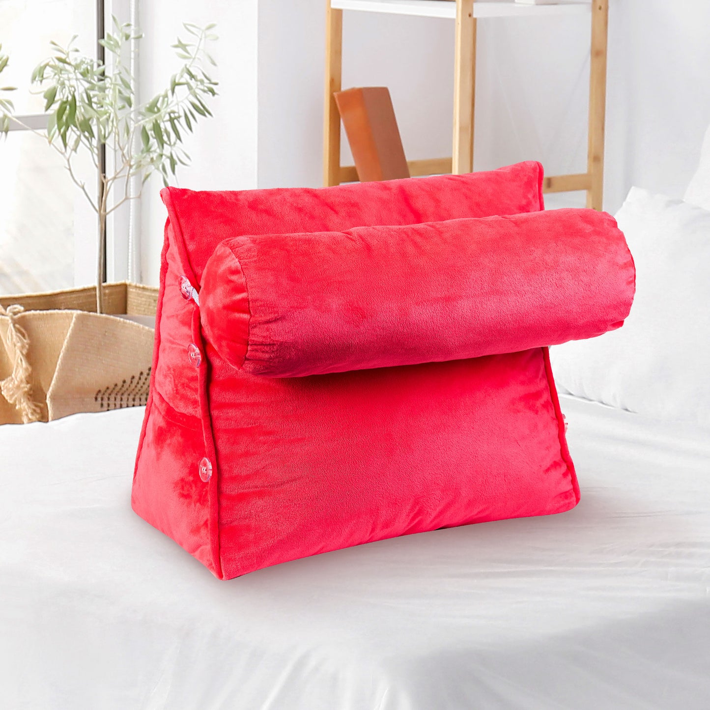 Cheer Collection Wedge Pillow with Detachable Bolster & Backrest