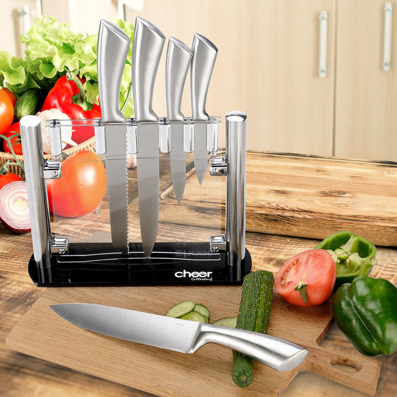 Cheer Collection 6pc Stainless Steel Kitchen Knife Set