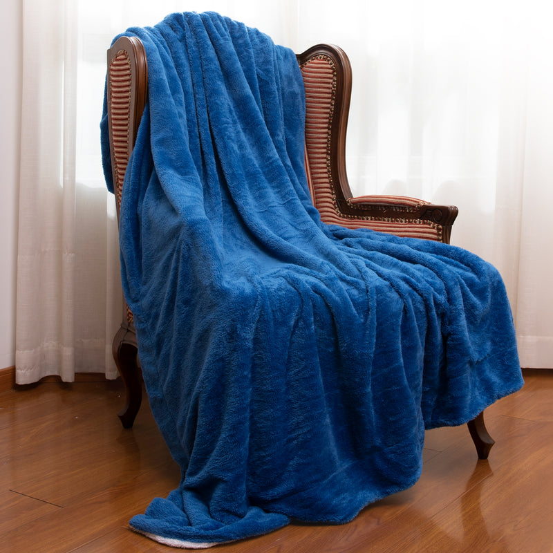 Cheer Collection Microsherpa Throw Blanket - Luxury Soft Velvet, Elegant Decorated, Stylish Accent Blanket
