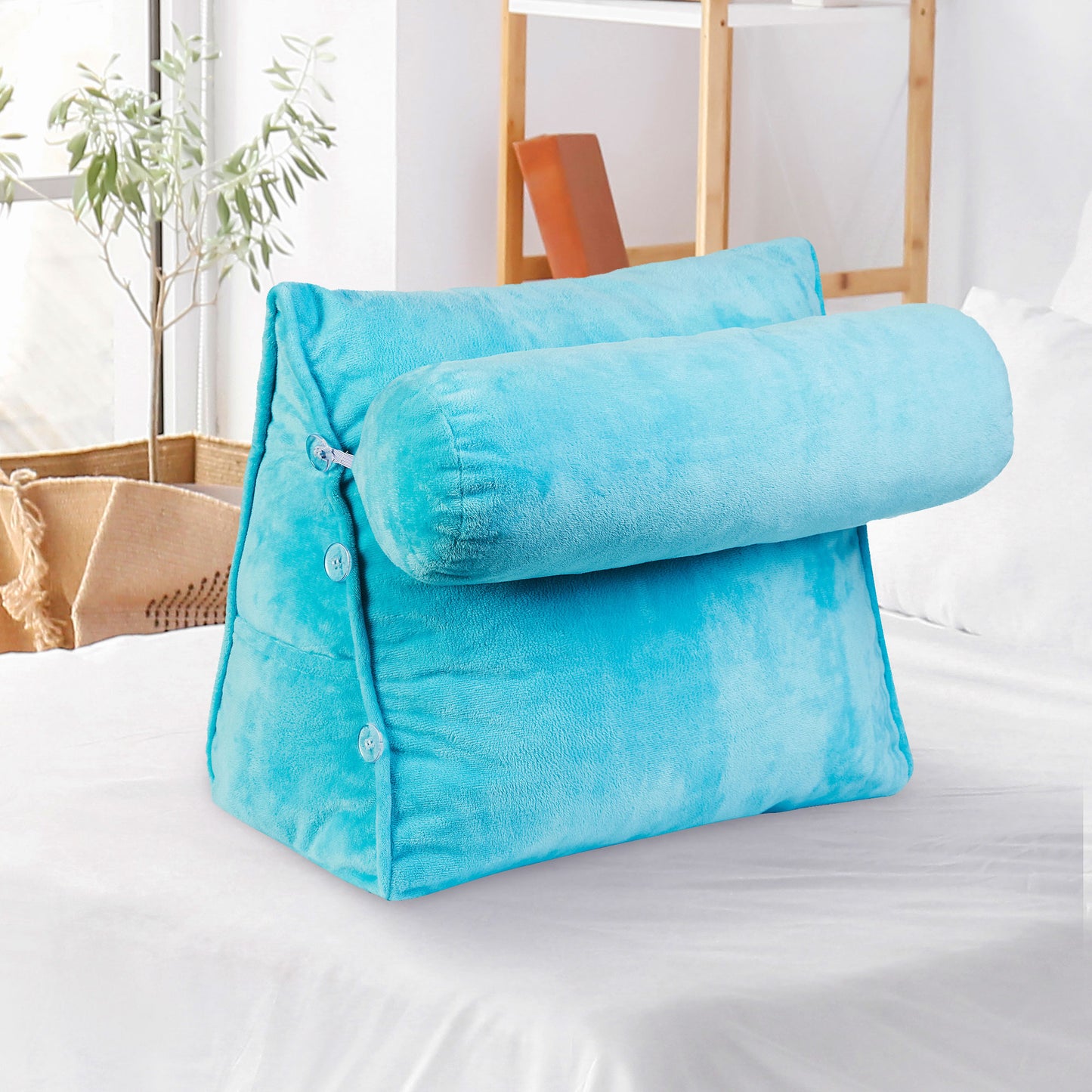 Cheer Collection Wedge Pillow with Detachable Bolster & Backrest