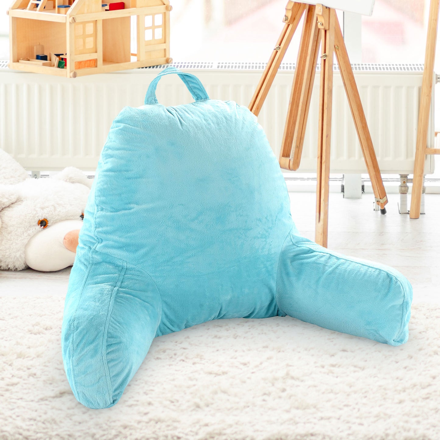 Cheer Collection Kids Size Reading Pillow with Arms for Sitting Up in Bed