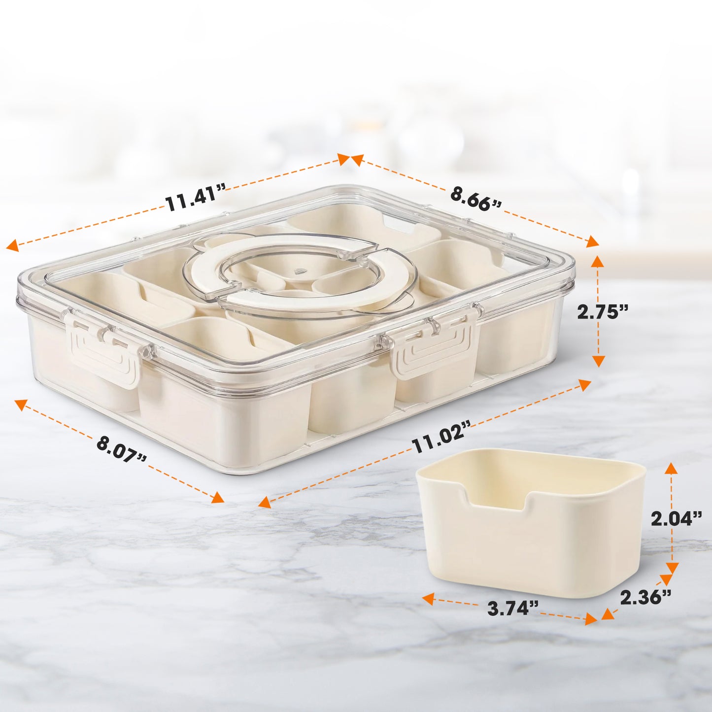 Cheer Collection Airtight Food Storage Container with Multi-Compartment Freshness Lock