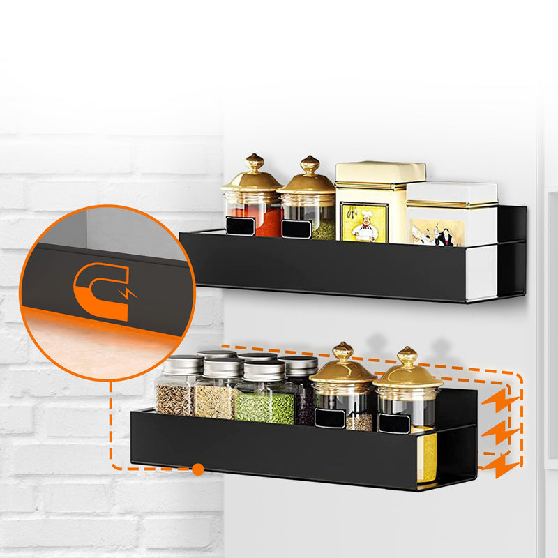 Cheer Collection Set of 2 Ultra-Strong Magnetic Spice Storage Organizer