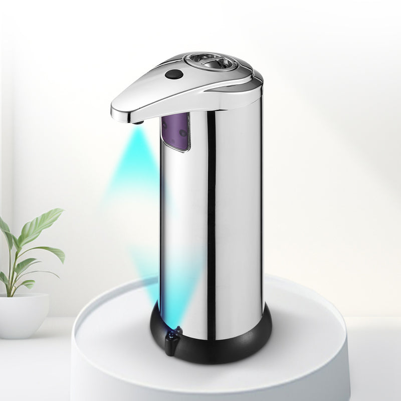 Cheer Collection Touchless Soap Dispenser with Waterproof Base and Automatic Sensor, Stainless Steel Dish Soap Dispenser for Kitchen or Bathroom