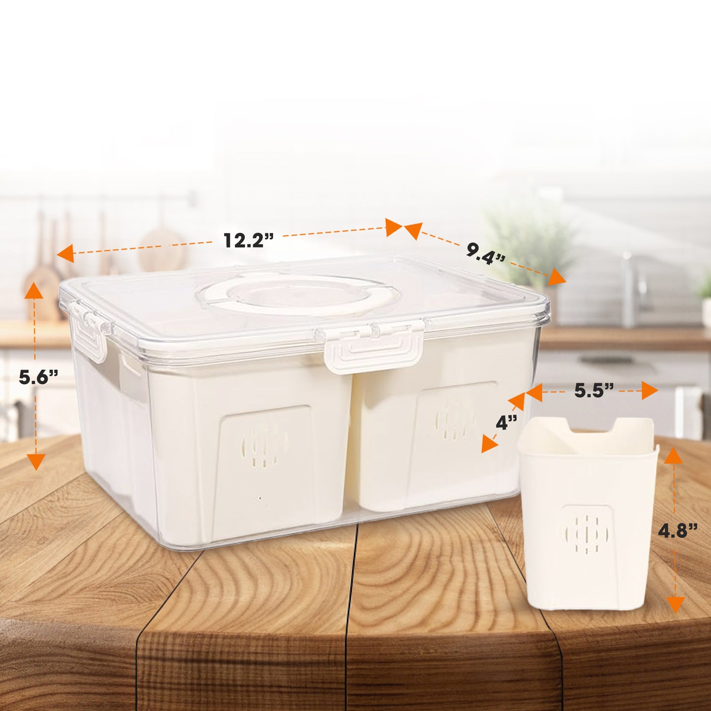 Cheer Collection Airtight Food Storage Container with Multi-Compartment Freshness Lock