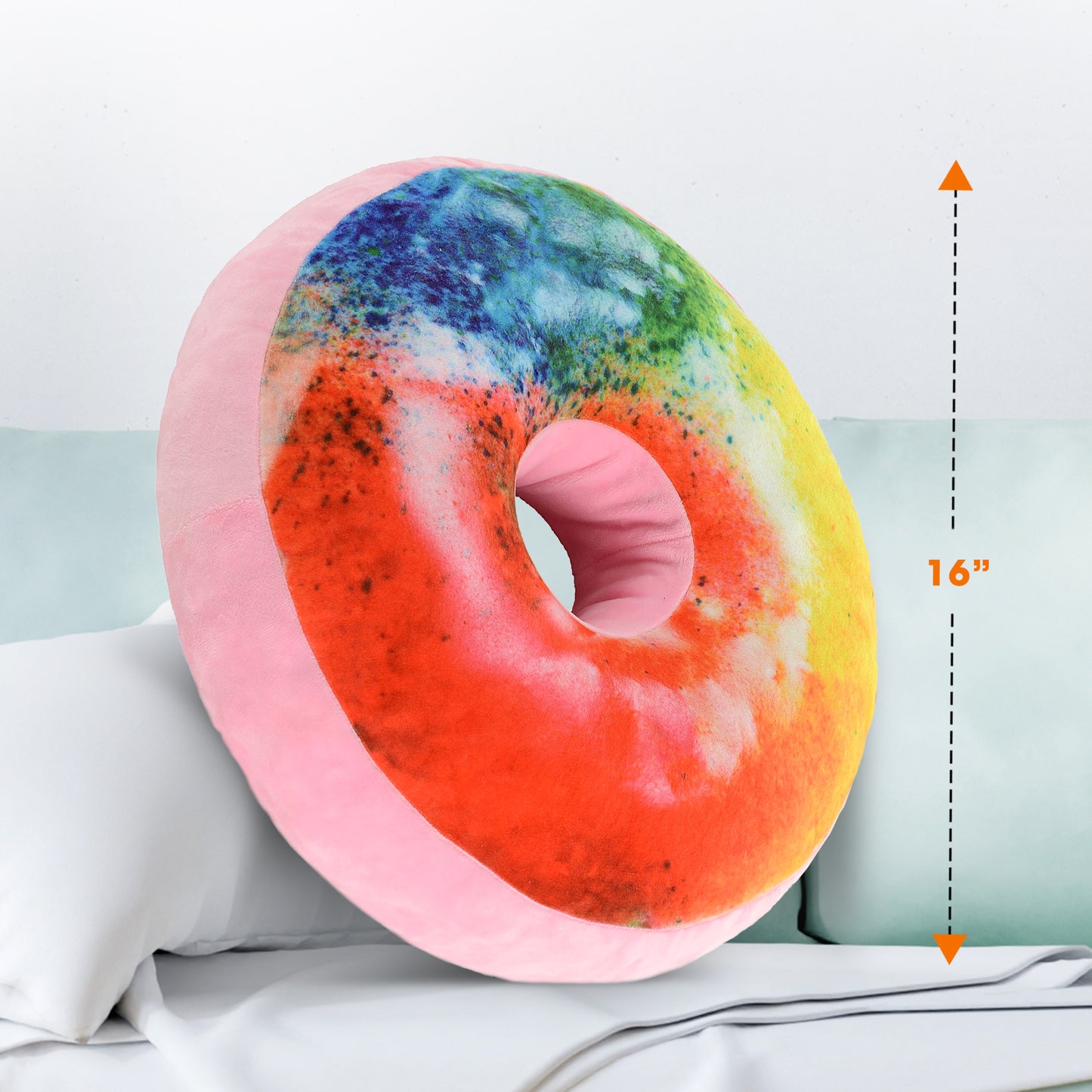 Cheer Collection Reversible Plush Donut Throw Pillow