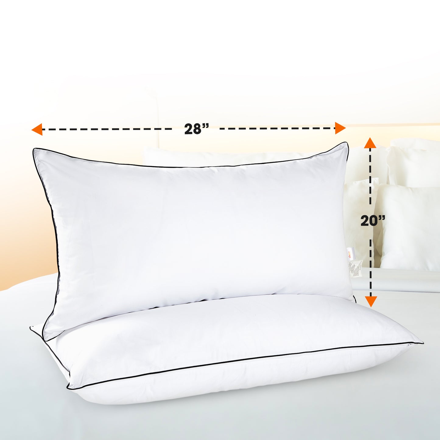 Cheer Collection Set of 2 Adjustable Layer Pillows - Two Bed Pillows with Removable Gel Fiber Fill Inserts for Sleeping