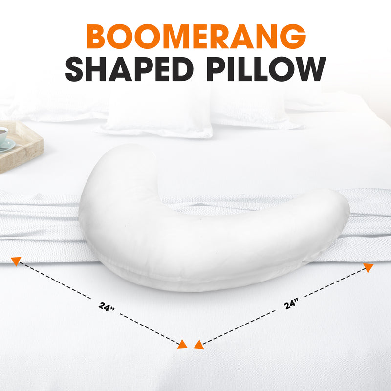 Cheer Collection Boomerang Shaped Bed Pillow, Side Sleeper Neck