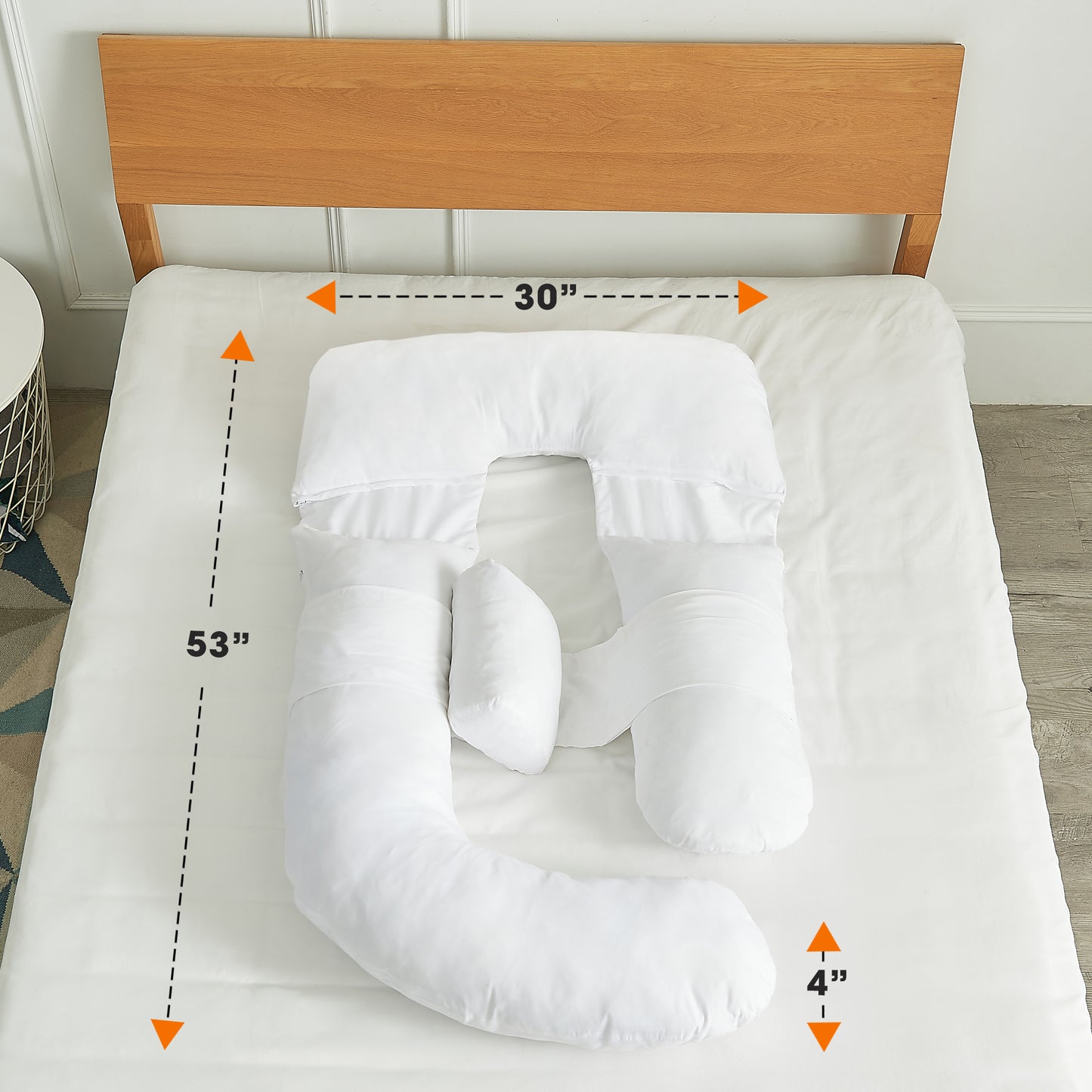 Cheer Collection U Shaped Pregnancy Support Body Pillow with Adjustable Positions