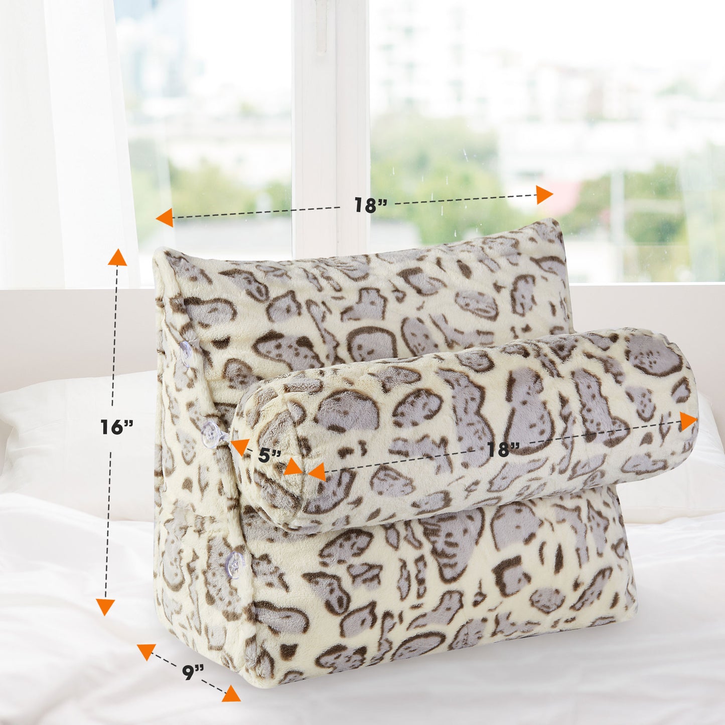 Cheer Collection Wedge Pillow with Detachable Bolster & Backrest