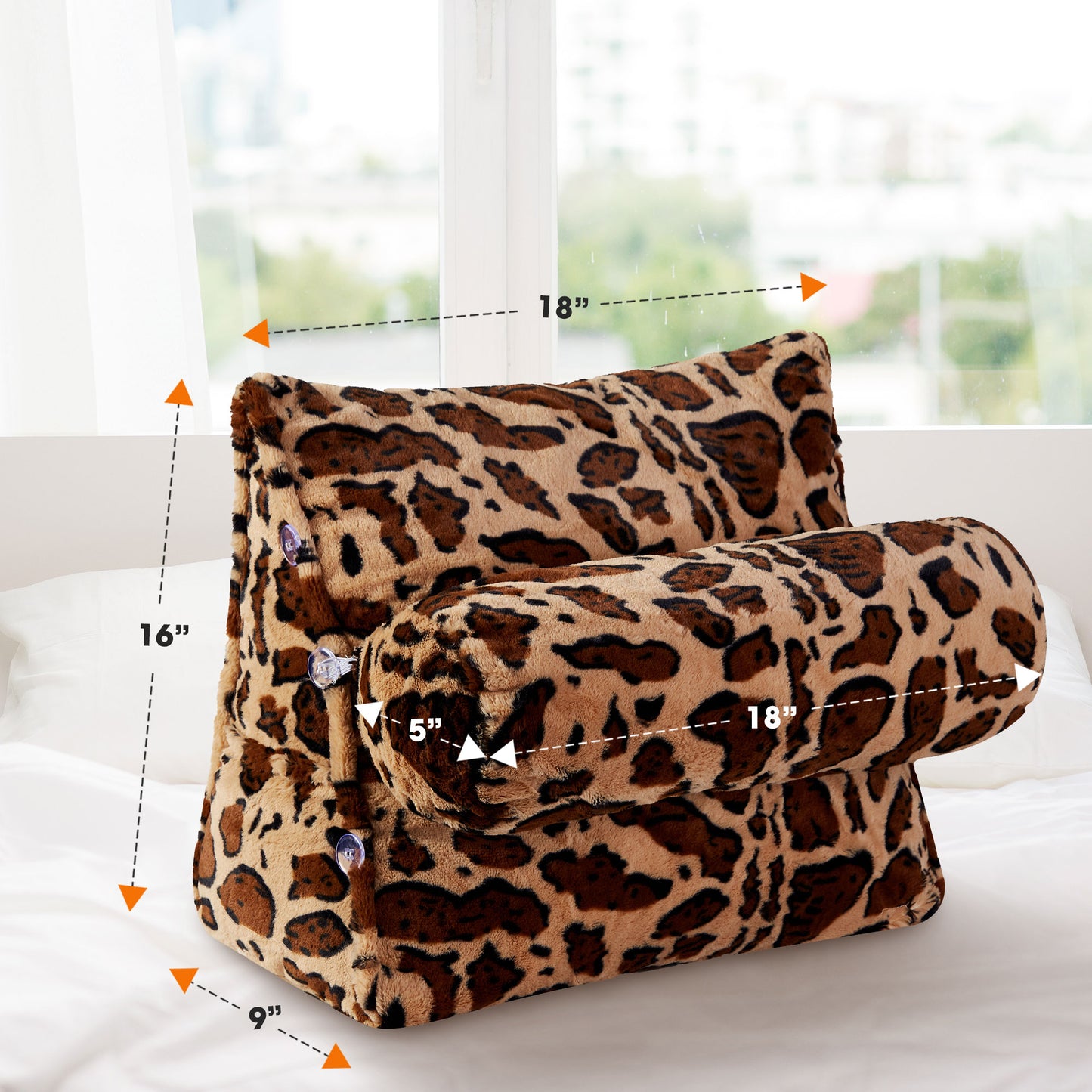 Cheer Collection Wedge Pillow with Detachable Bolster & Backrest