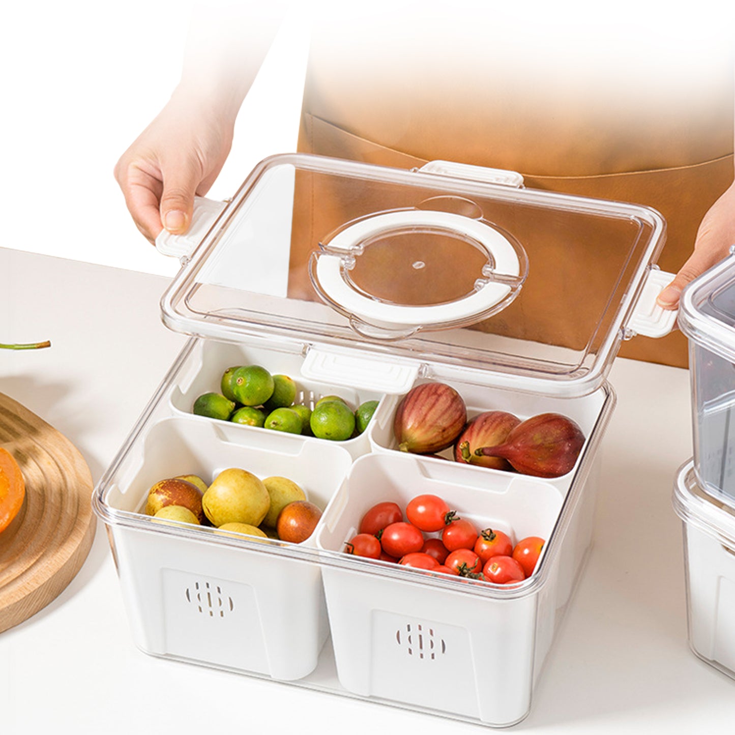 Cheer Collection Airtight Food Storage Container with Multi-Compartment Freshness Lock