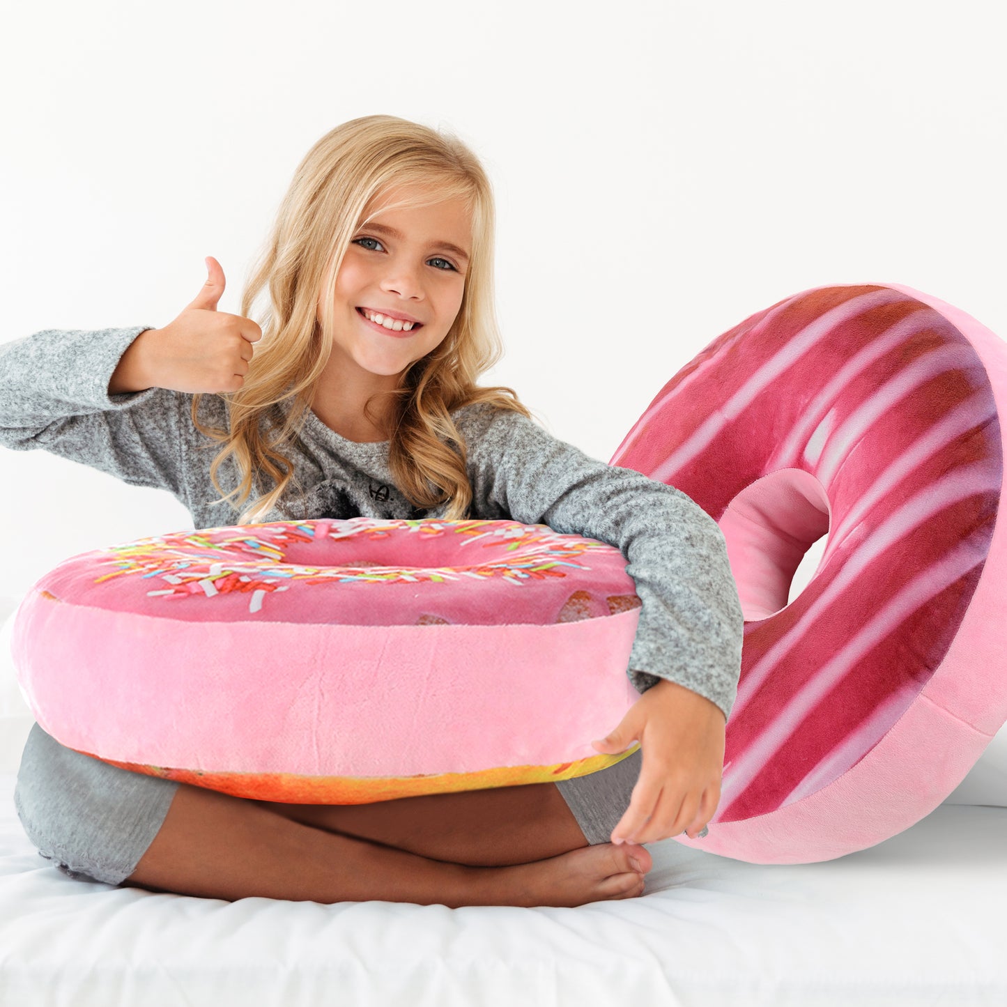 Cheer Collection Reversible Plush Donut Throw Pillow