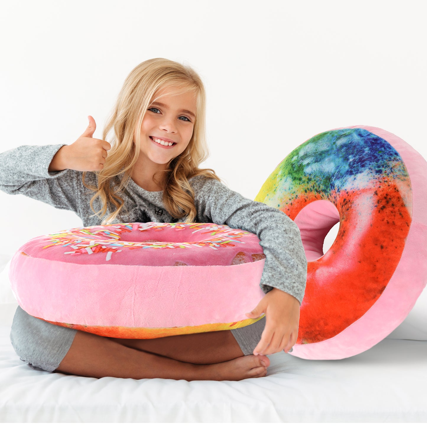 Cheer Collection Reversible Plush Donut Throw Pillow