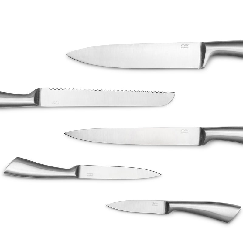 Cheer Collection 6pc Stainless Steel Kitchen Knife Set