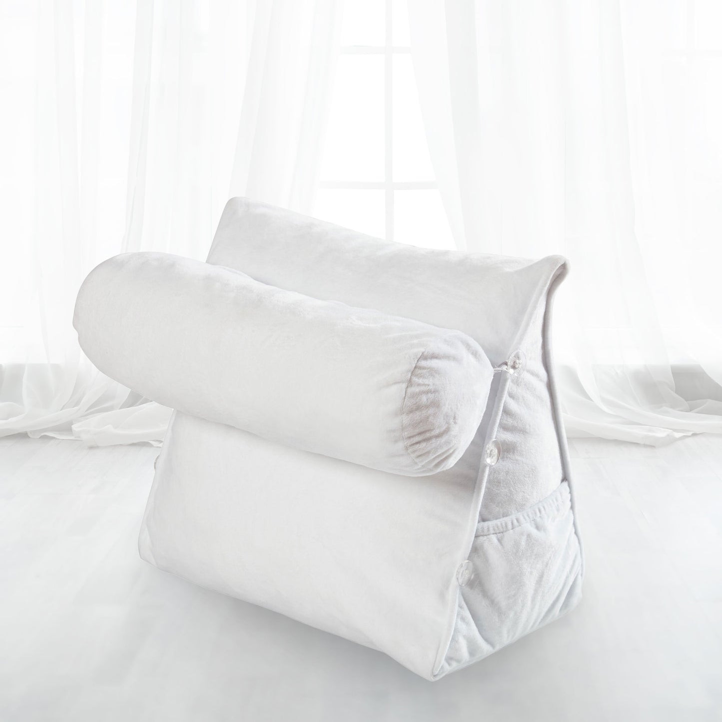 Cheer Collection Wedge Pillow with Detachable Bolster & Backrest