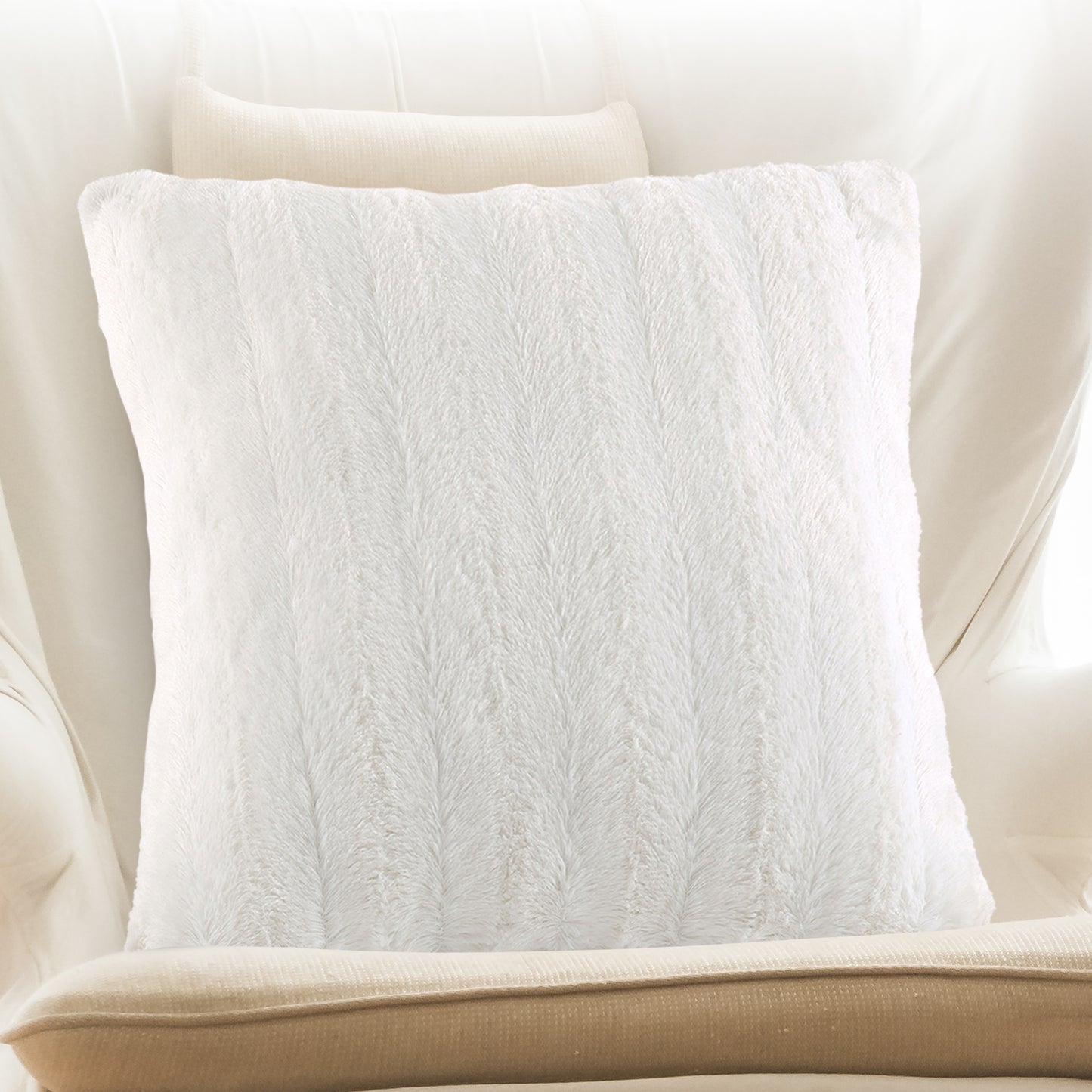 Cheer Collection Faux Fur Throw Pillow Cover - Multiple Colors & Sizes Available