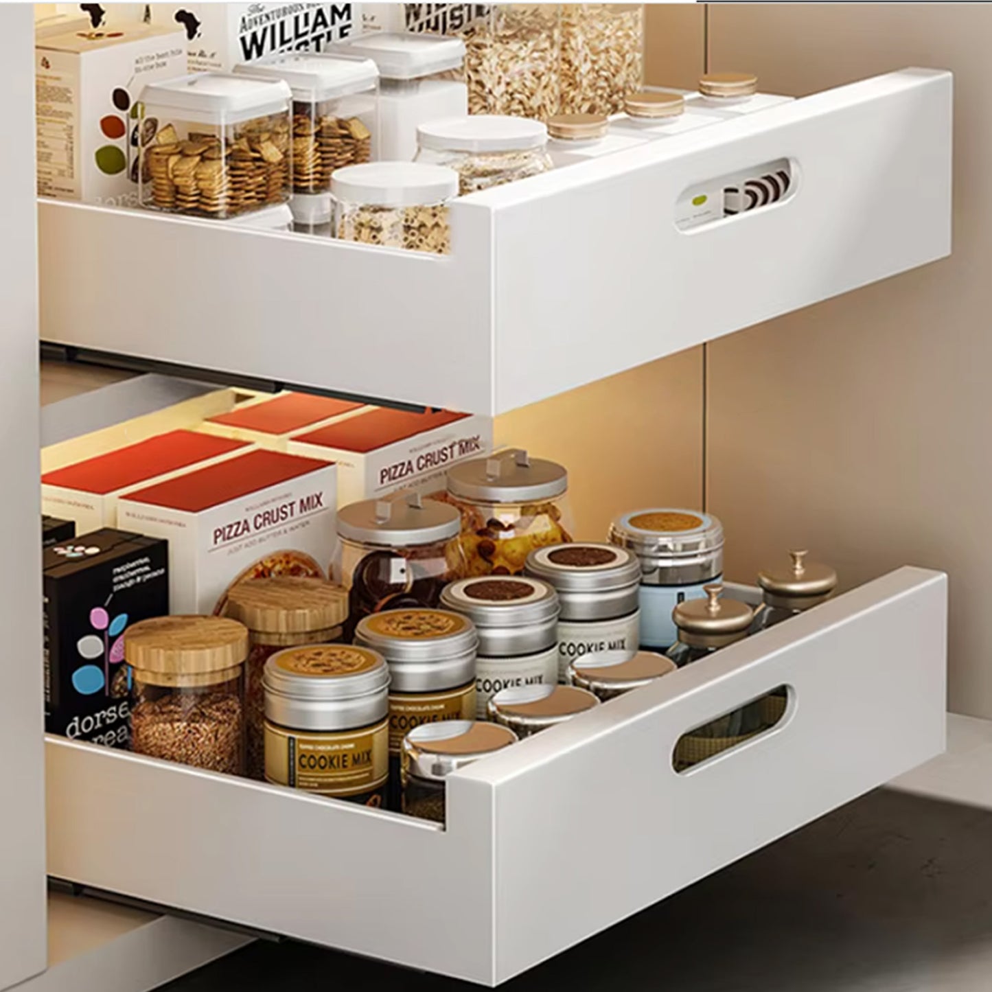 Cheer Collection Pull Out Organizer Drawers – Effortless Installation, Heavy-Duty Carbon Steel Slide-Out Shelves for Kitchen, Pantry, and Bathroom