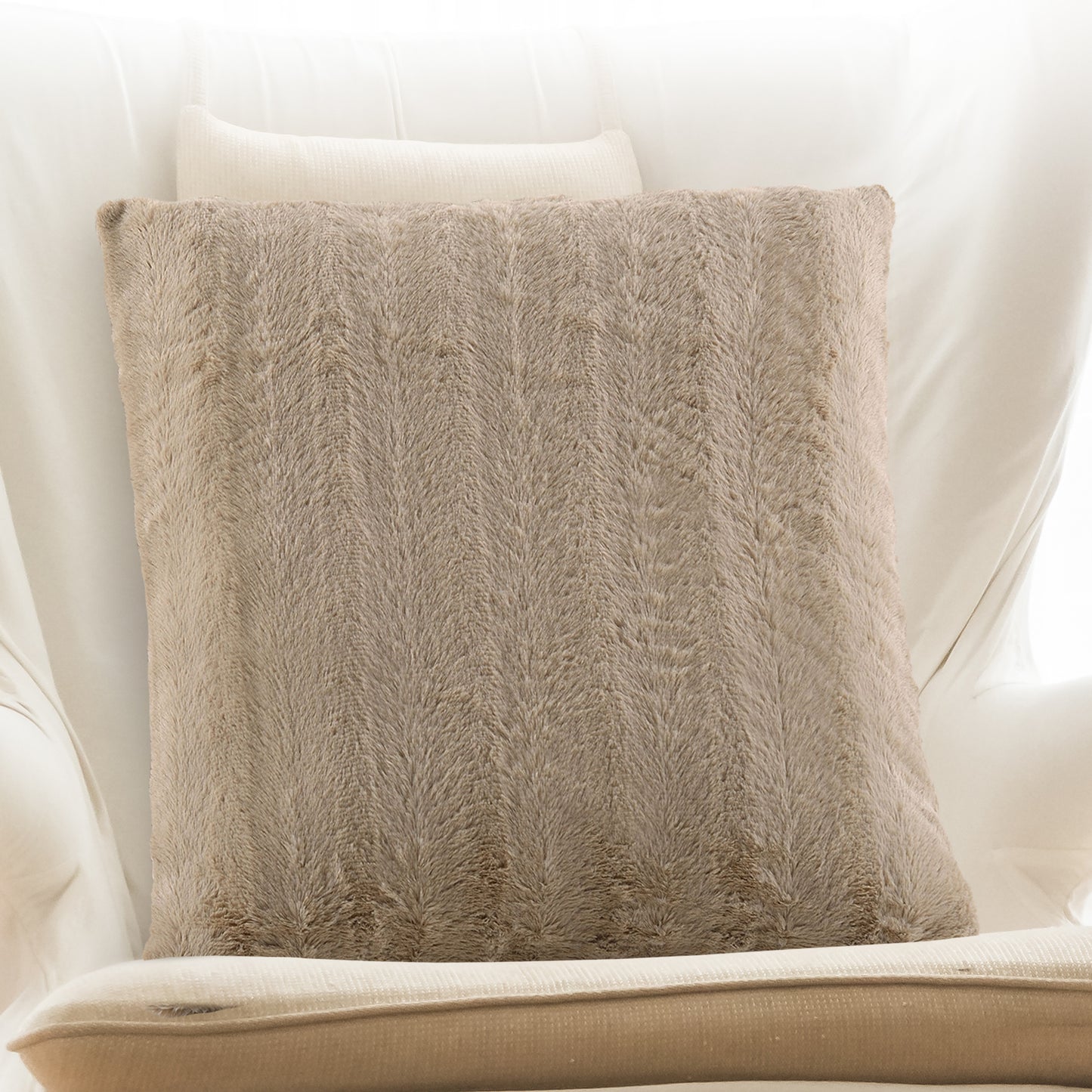 Cheer Collection Faux Fur Throw Pillow Cover - Multiple Colors & Sizes Available