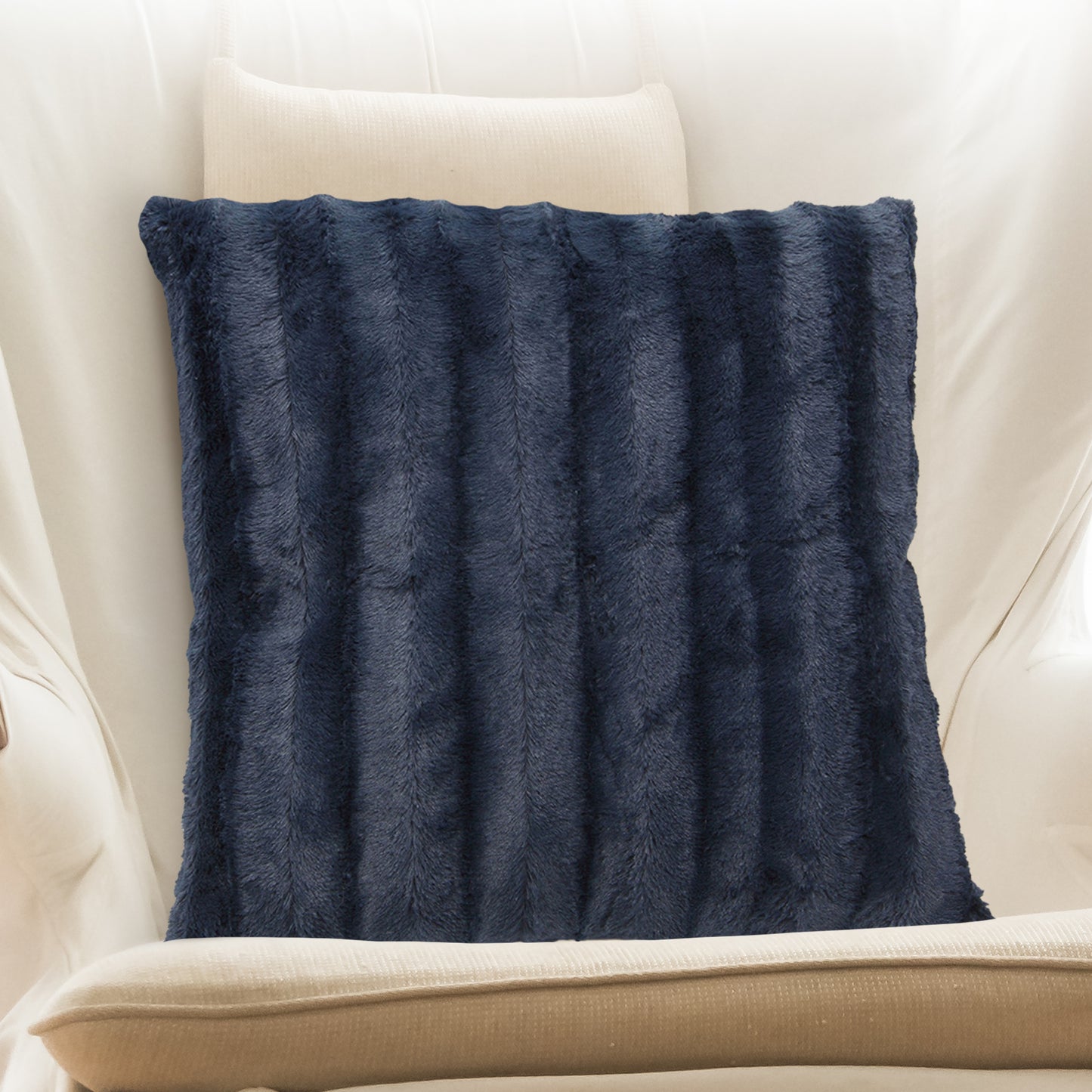 Cheer Collection Faux Fur Throw Pillow Cover - Multiple Colors & Sizes Available