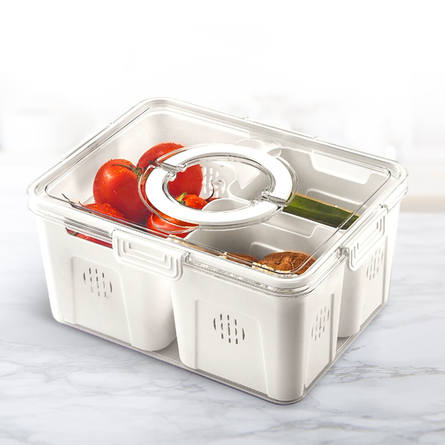 Cheer Collection Airtight Food Storage Container with Multi-Compartment Freshness Lock