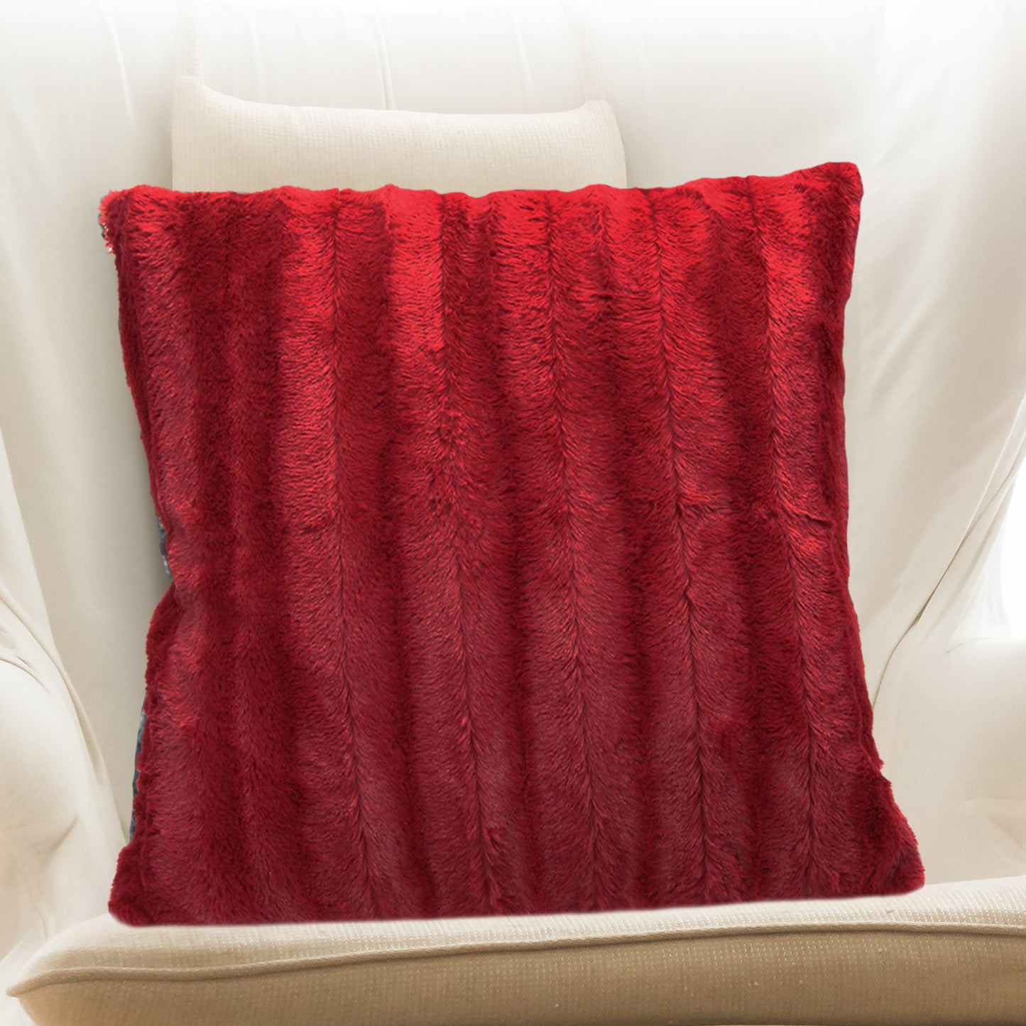 Cheer Collection Faux Fur Throw Pillow Cover - Multiple Colors & Sizes Available