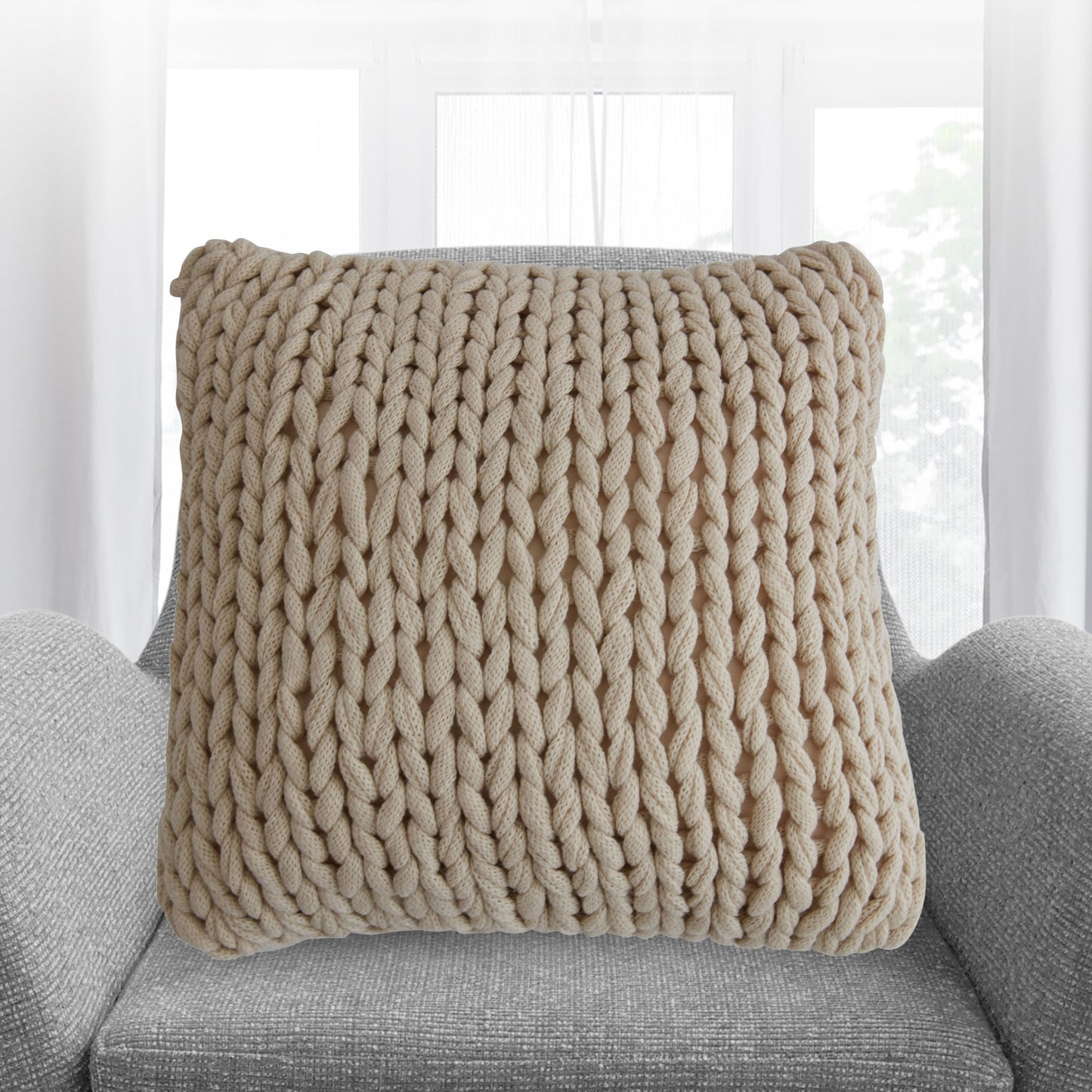 Cheer Collection 18" x 18" Knitted Throw Pillow