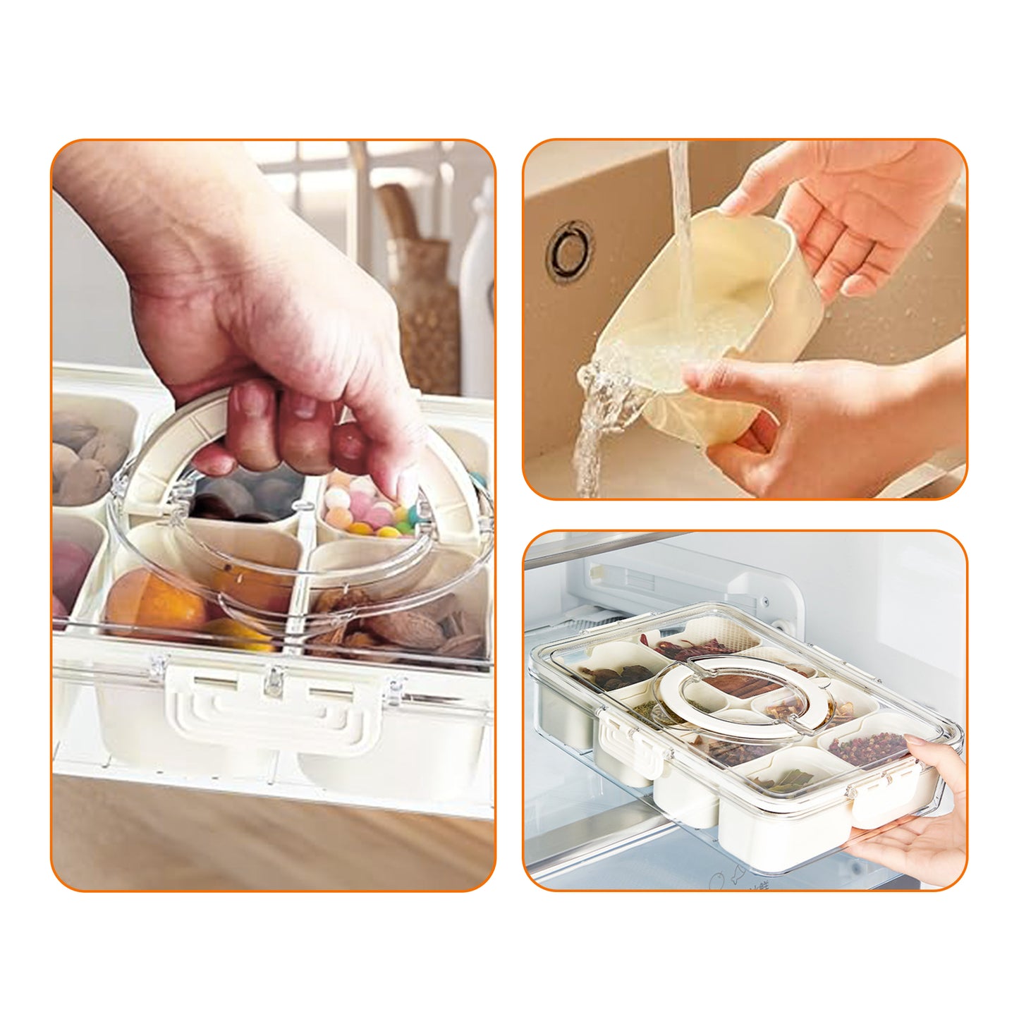 Cheer Collection Airtight Food Storage Container with Multi-Compartment Freshness Lock