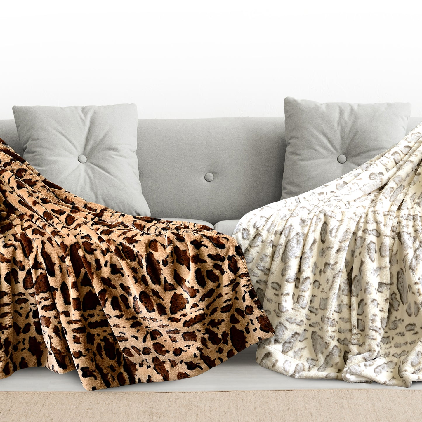 Cheer Collection Faux Fur Printed Blanket - Multiple Colors & Sizes - By Cheer Collection