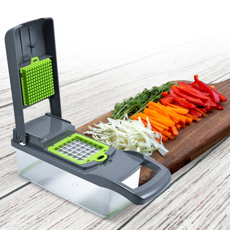 Cheer Collection Vegetable Chopper with Container - 10 in 1 Food Slicer Vegetable Cutter with 8 Blades