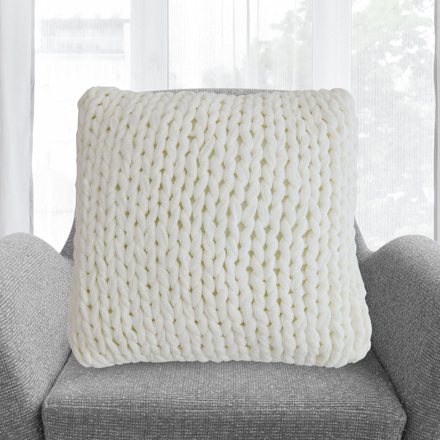 Cheer Collection 18" x 18" Knitted Throw Pillow