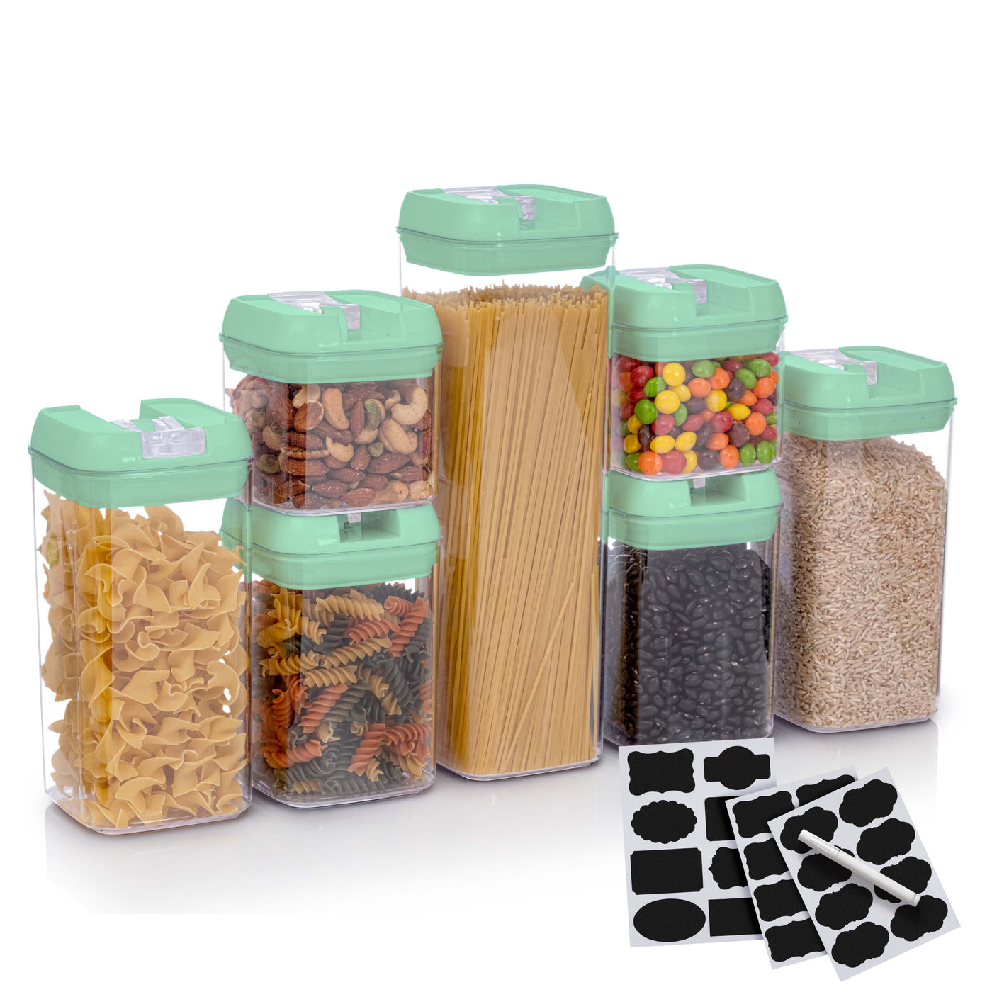 4pcs/set Cereal Storage Container, Plastic Airtight Food Storage Container  With Labels And Markers