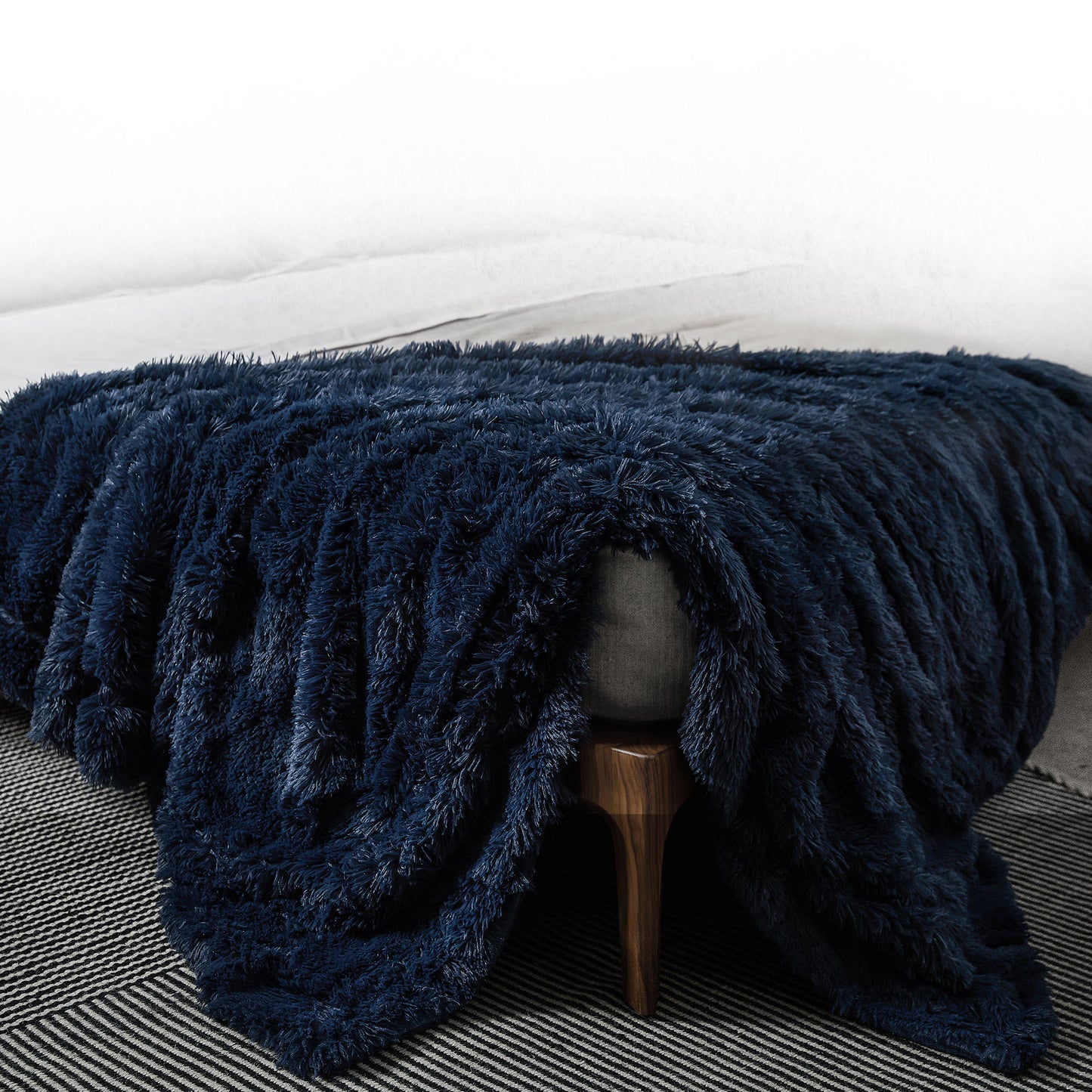 Cheer Collection Reversible Faux Fur Accent Throw Blanket