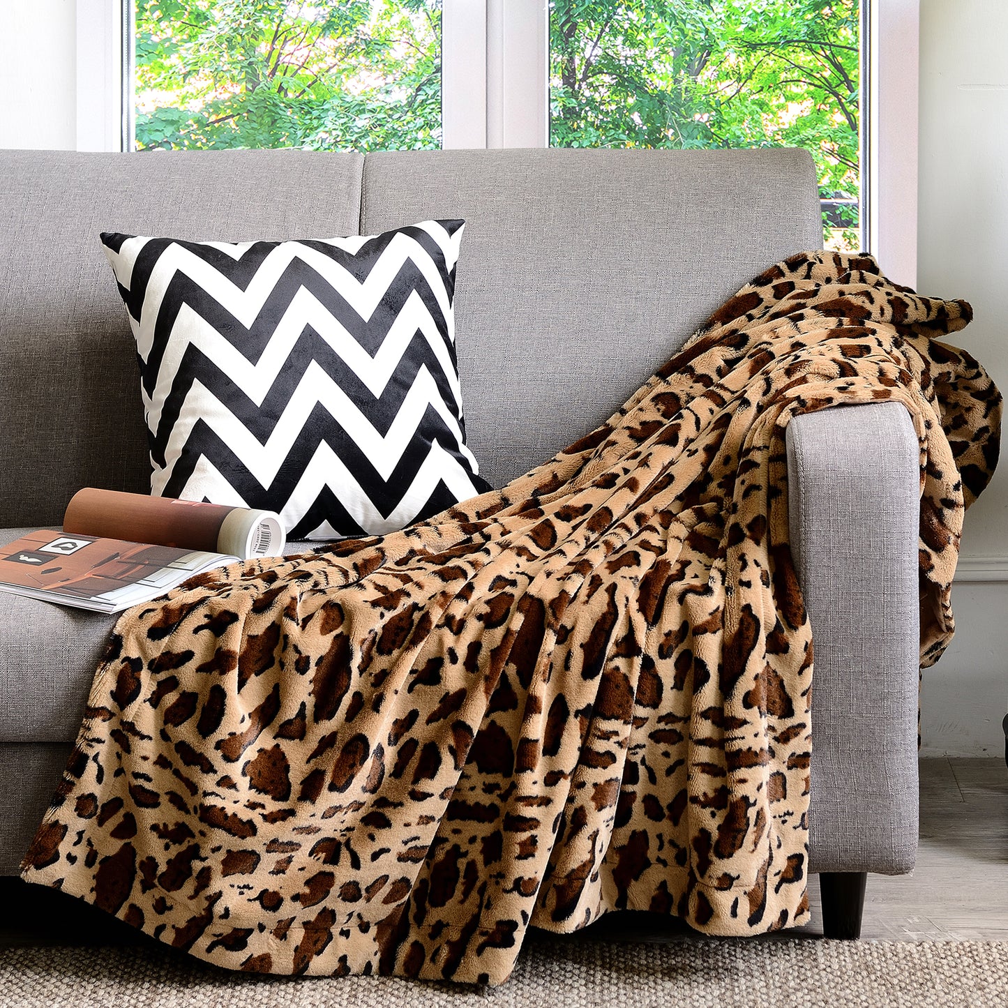 Cheer Collection Faux Fur Printed Blanket - Multiple Colors & Sizes - By Cheer Collection