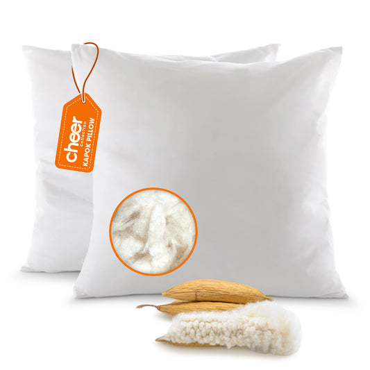 Cheer Collection Set of 2 Natural Kapok Fiber Throw Pillows