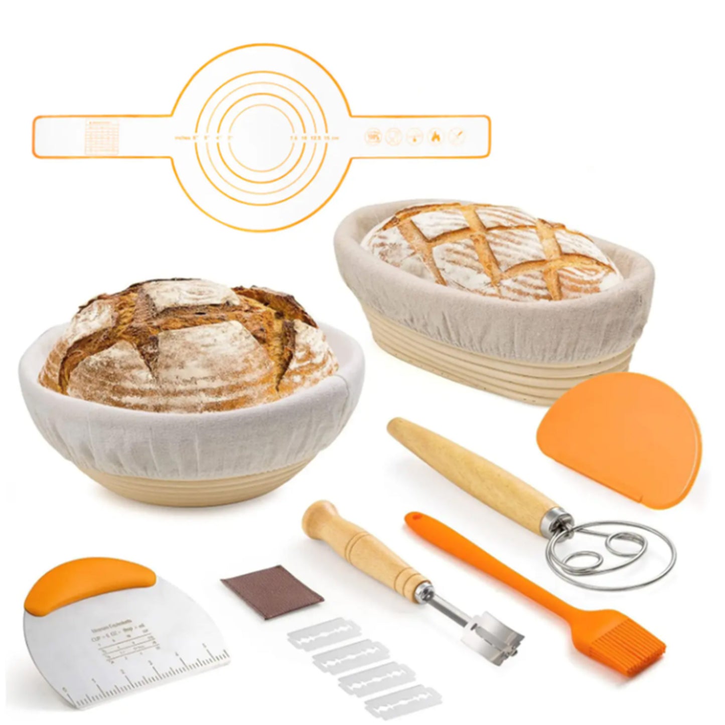 Cheer Collection Bread Proofing Sourdough Basket Set – The Ultimate Kit for Perfect Homemade Bre