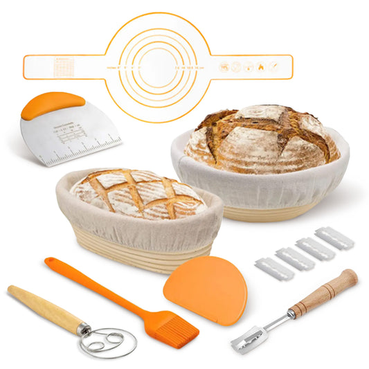 Cheer Collection Bread Proofing Sourdough Basket Set – The Ultimate Kit for Perfect Homemade Bre