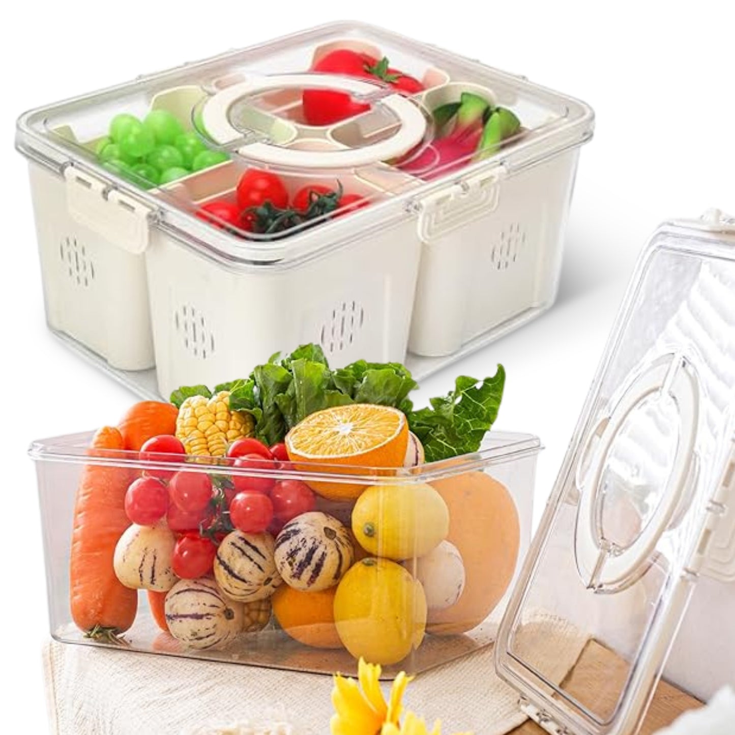 Cheer Collection Airtight Food Storage Container with Multi-Compartment Freshness Lock