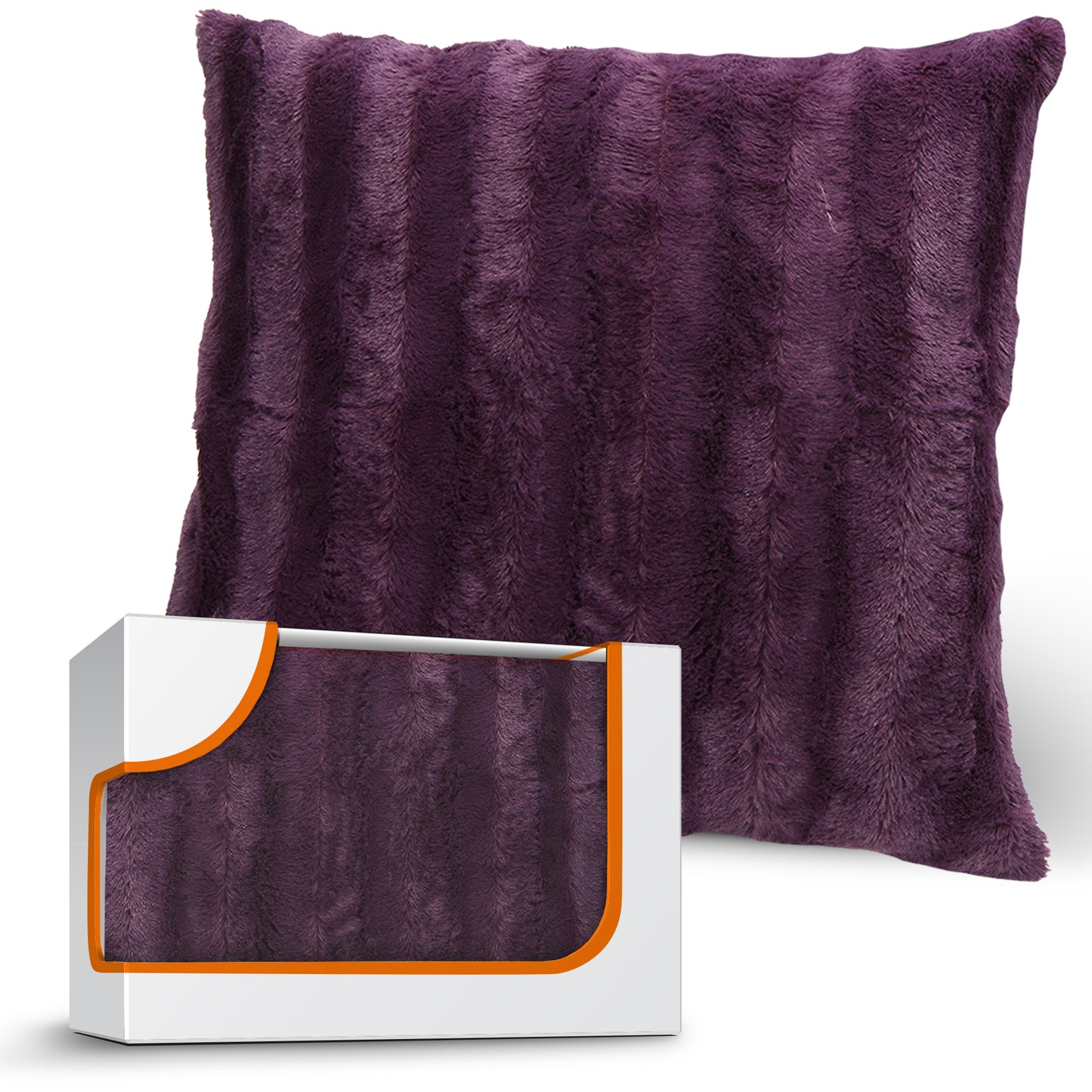 Cheer Collection Faux Fur Throw Pillow Cover - Multiple Colors & Sizes Available