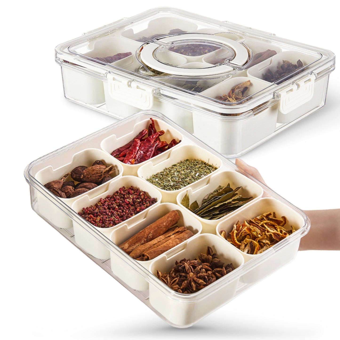 Cheer Collection Airtight Food Storage Container with Multi-Compartment Freshness Lock