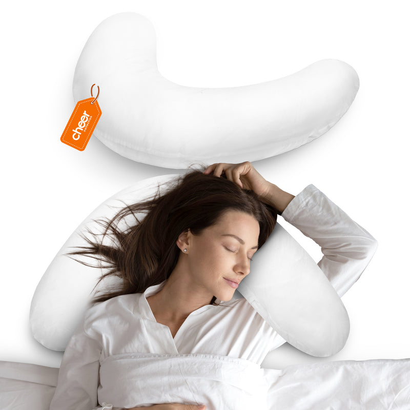 Cheer Collection Boomerang Shaped Bed Pillow, Side Sleeper Neck
