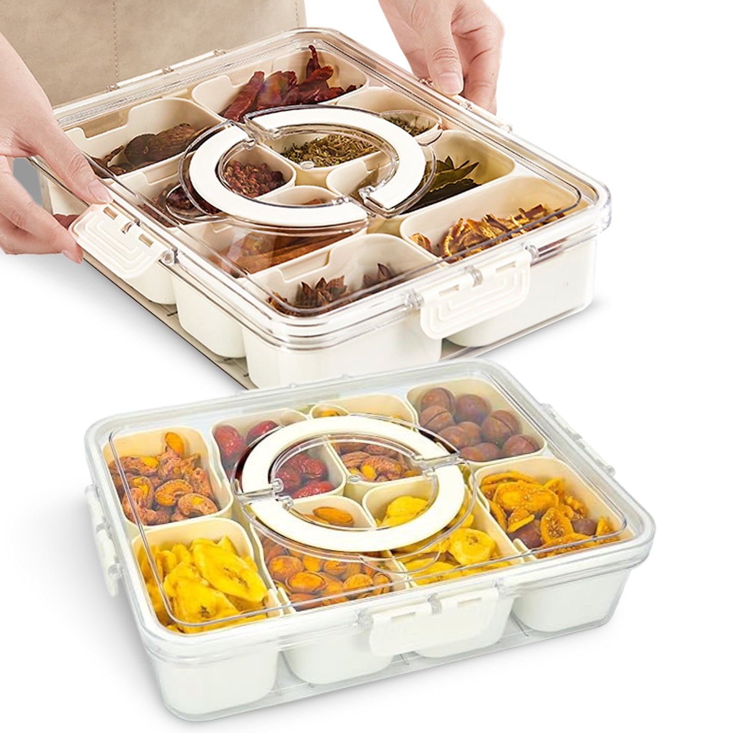 Cheer Collection Airtight Food Storage Container with Multi-Compartment Freshness Lock