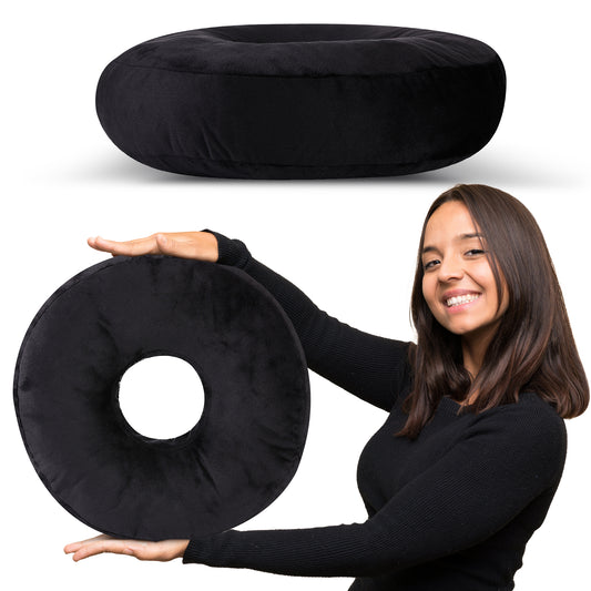 Cheer Collection Round Donut Pillow - Super Soft Microplush Doughnut Pillow and Comfy Seat Cushion for Kids and Adults