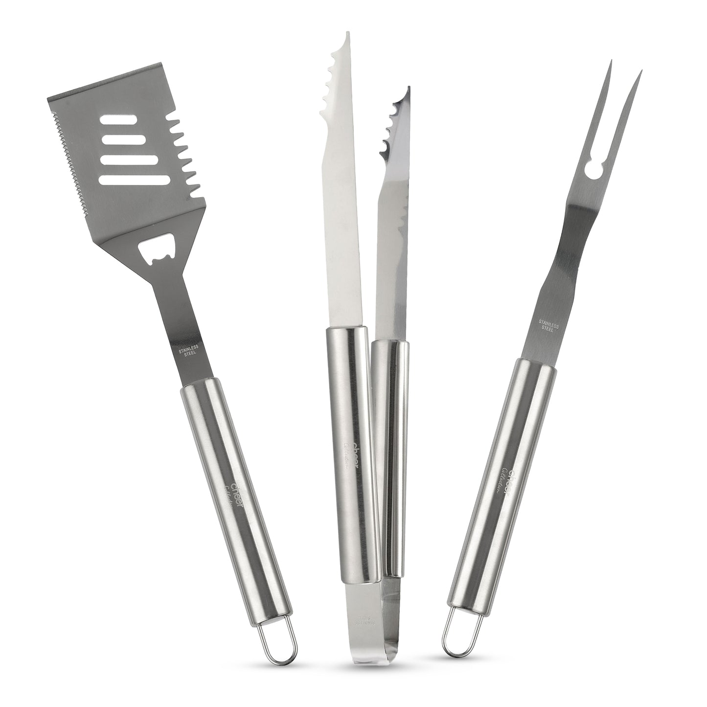 Cheer Collection 3 piece BBQ Grilling Tool Set