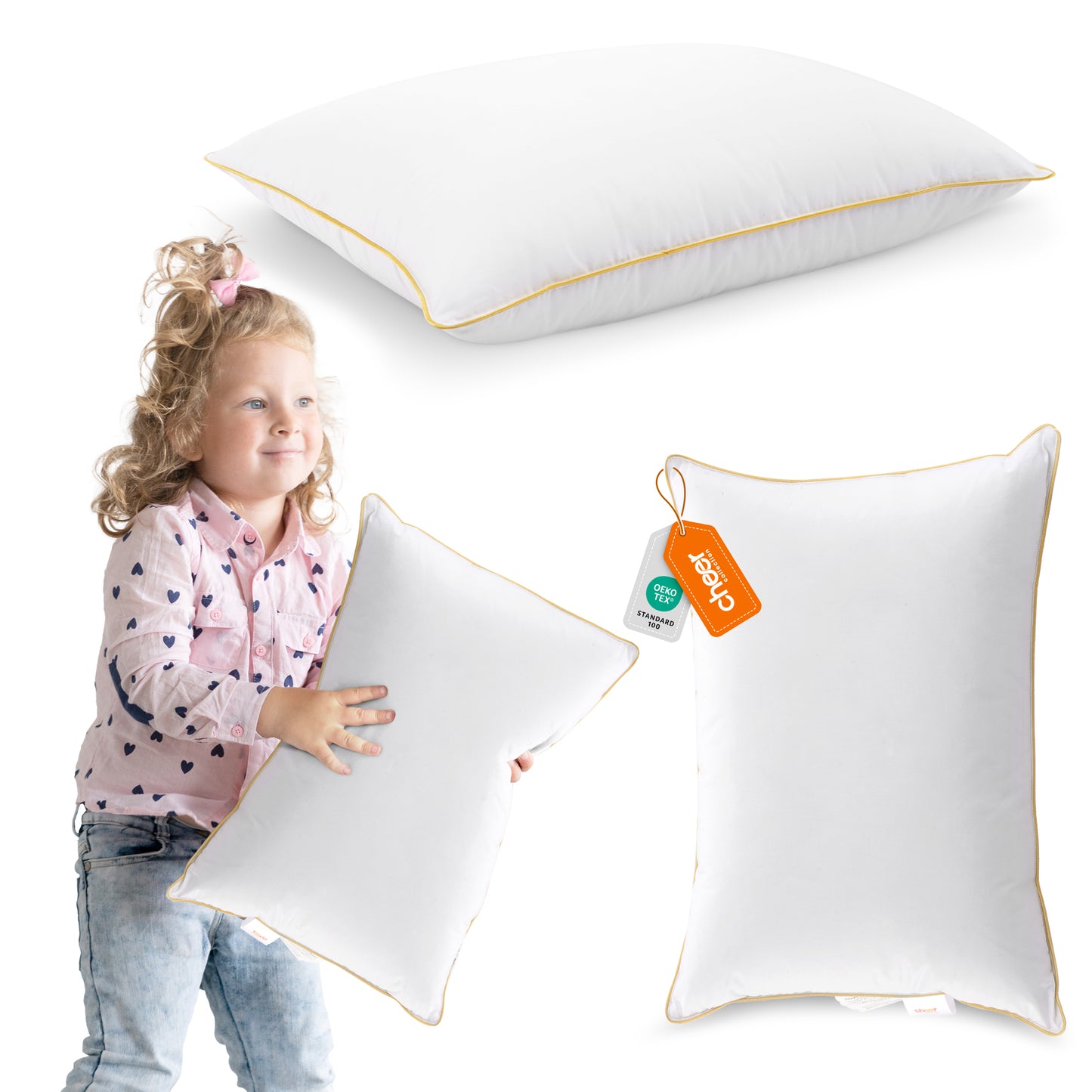 Cheer Collection Hypoallergenic Soft Toddler Pillow