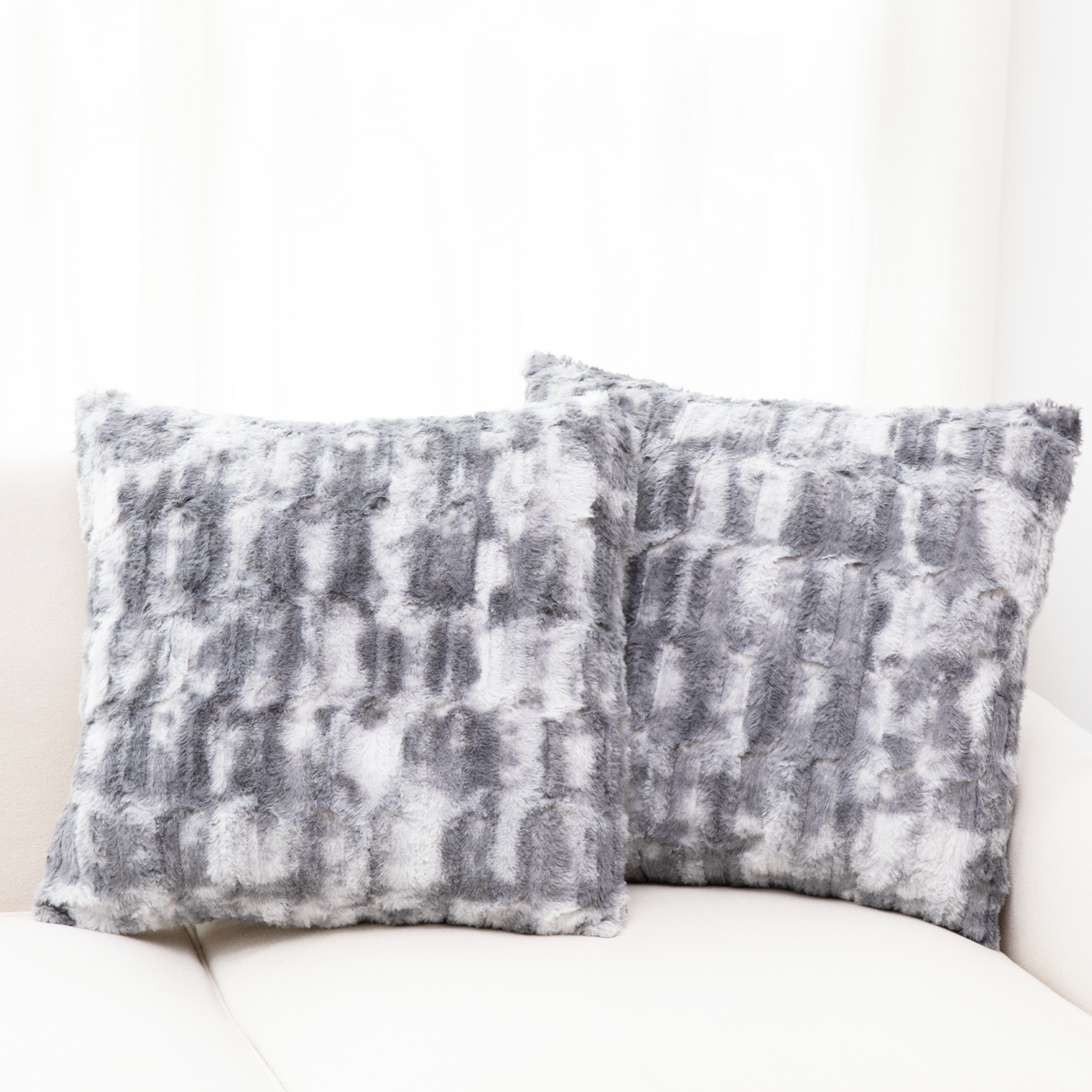  Cheer Collection Faux Fur Pillows - Decorative Throw