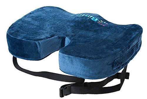 Bintiva Memory Foam Coccyx Cushion with Strap, Blue