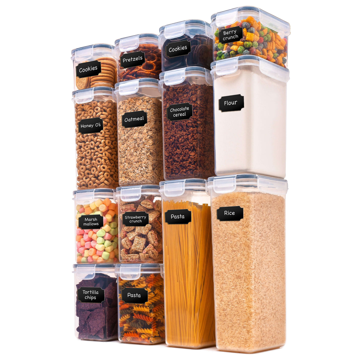 14 Pcs Airtight Food Storage Container W Lids for Flour, Sugar